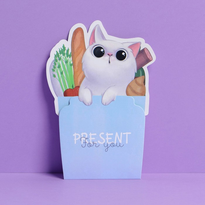 Открытка-конверт для денег «На хотелки», кот, 12 х 17 см(5 шт.)