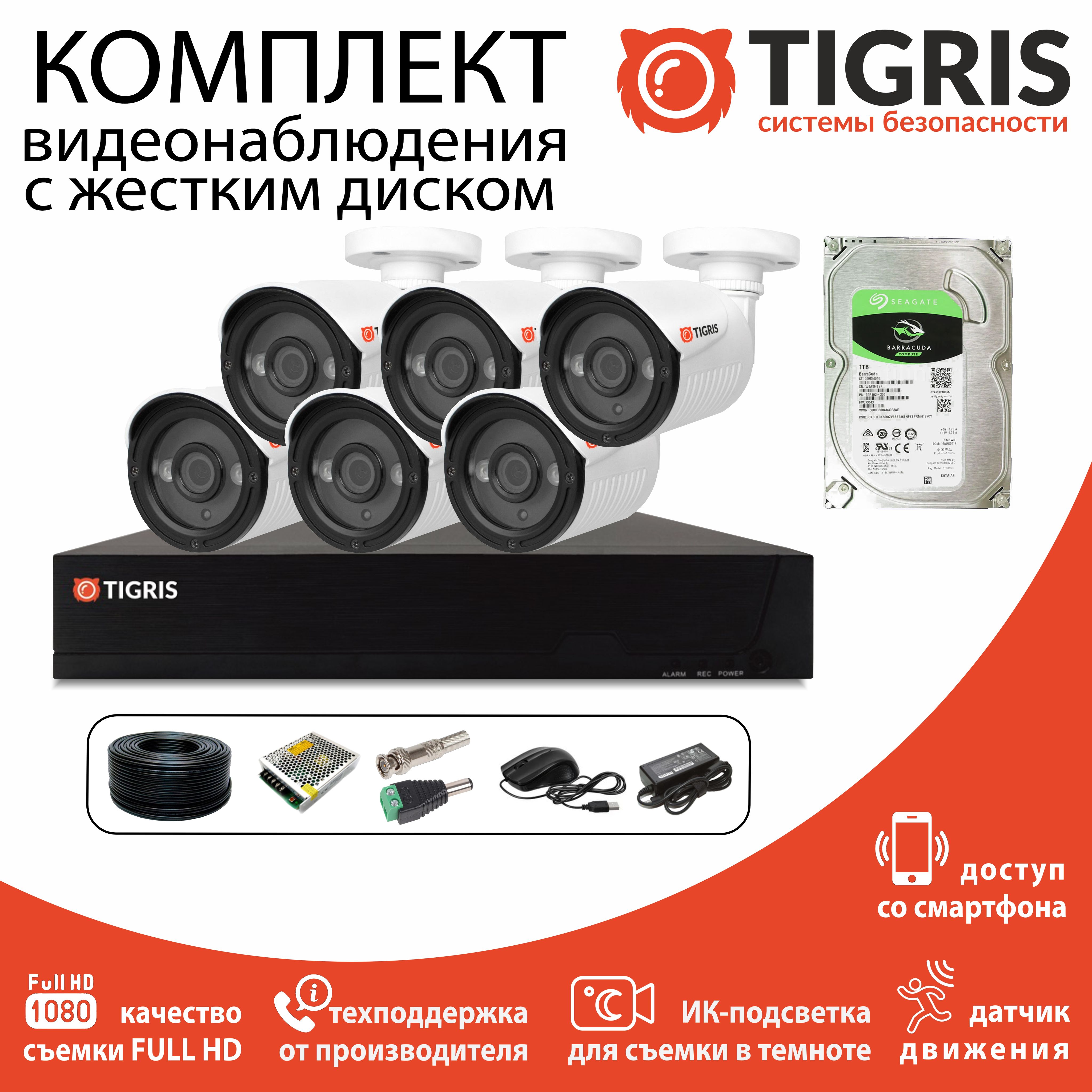 

Комплект видеонаблюдения TIGRIS TGK-S206WD