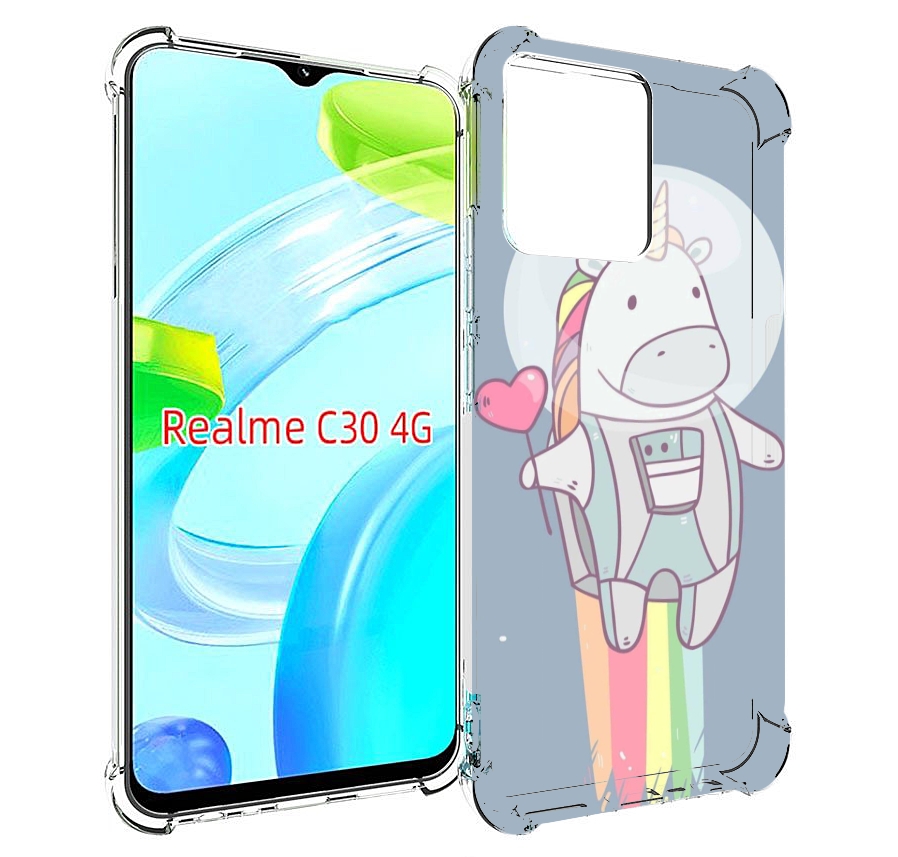

Чехол MyPads единорог летит за орбиту для Realme C30 4G / Narzo 50i Prime, Прозрачный, Tocco