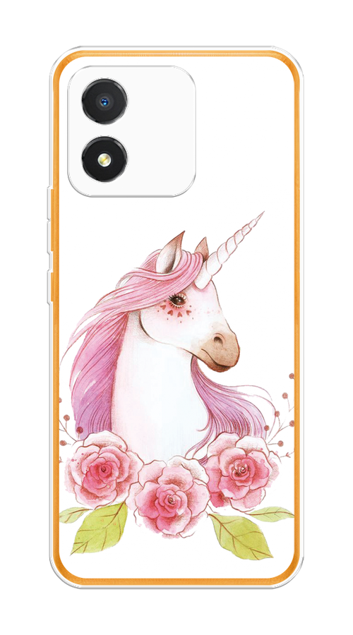 

Чехол на Honor X5 "Единорог цветы", Белый;розовый;серый, 6120950-1