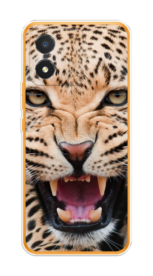 

Чехол на Honor X5 "Леопард 3d", Бежевый;черный, 6120950-6