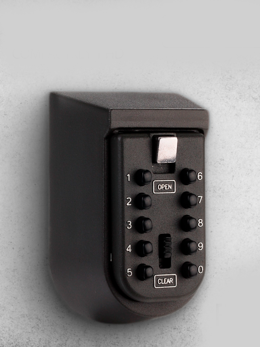 фото Закрытая ключница с кодовым замком бокс сейф для ключей на стену серый металлик pur purpose