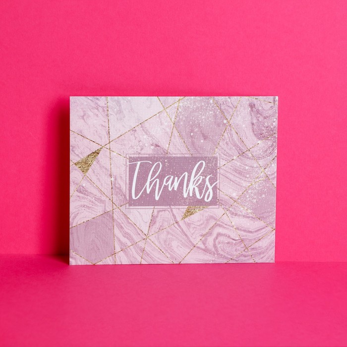 

Открытка-комплимент "Thanks" 8,8 х 10,7 см(20 шт.), Розовый