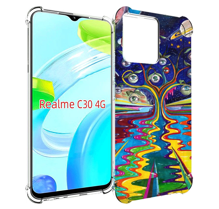 

Чехол MyPads дерево с глазами акварель для Realme C30 4G / Narzo 50i Prime, Прозрачный, Tocco