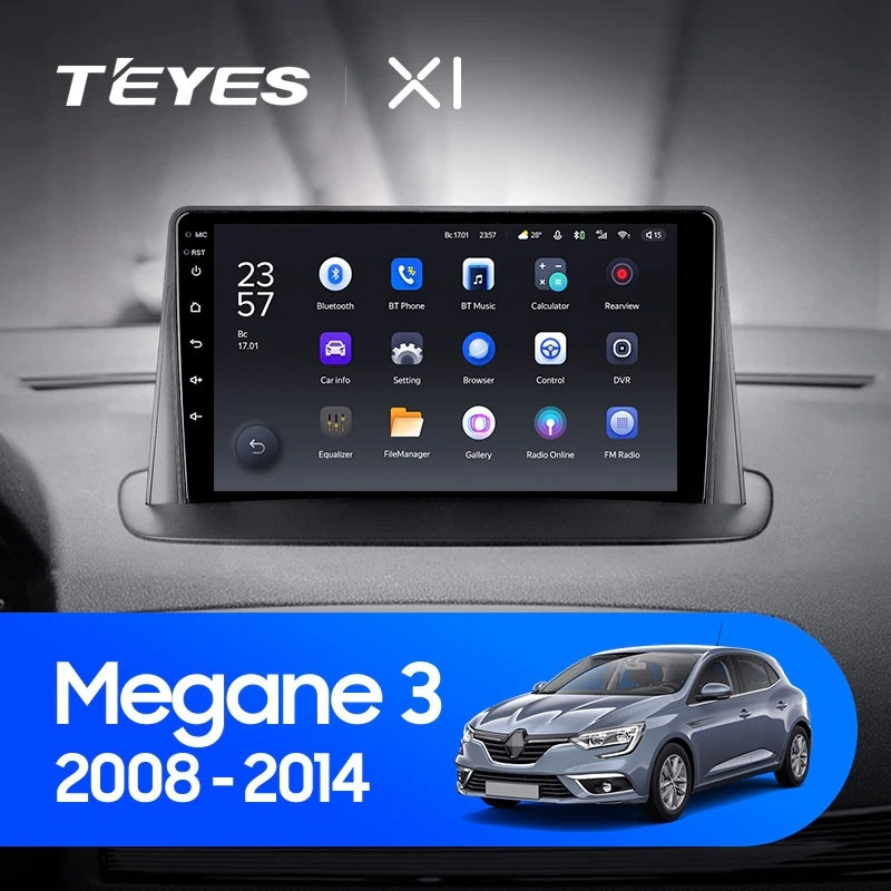 Автомобильная магнитола Teyes X1 4G 232 Renault Megane 3 2008-2014 2830000₽