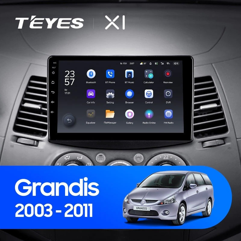 Автомобильная магнитола Teyes X1 4G 232 Mitsubishi Grandis 1 2003-2010 F1 2700000₽