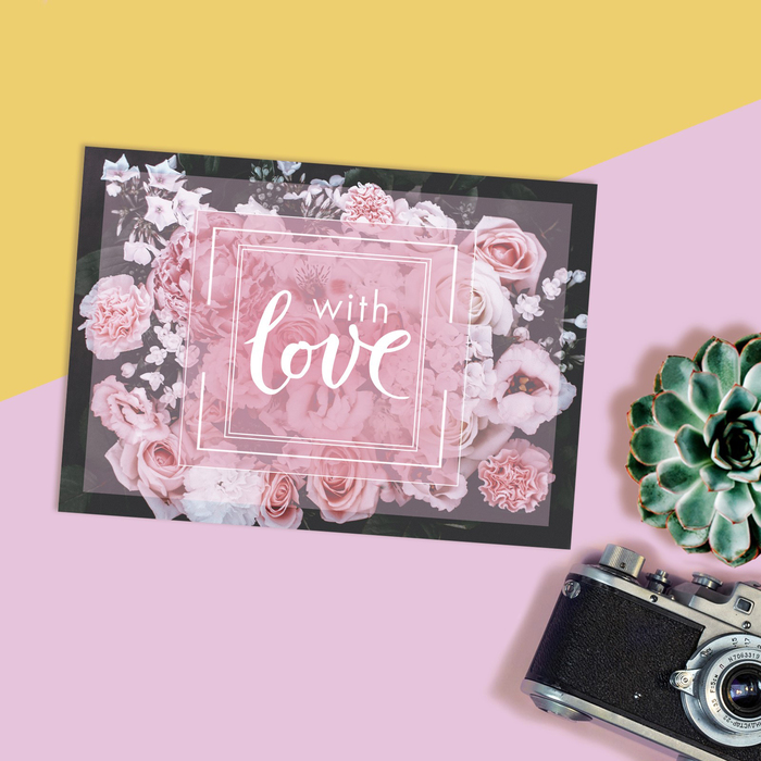 

Открытка на каждый день With love, 7,5 х 10 см(20 шт.), Розовый