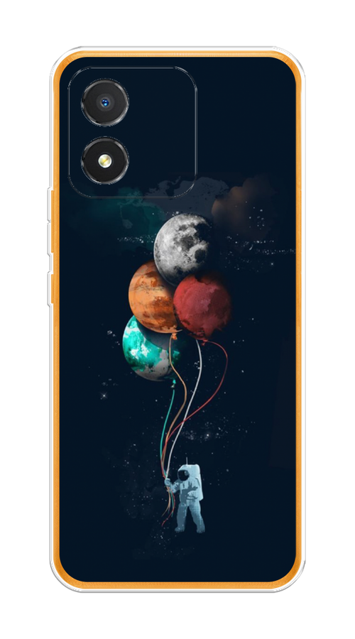 

Чехол на Honor X5 "Космонавт с шариками", Разноцветный, 6120950-4