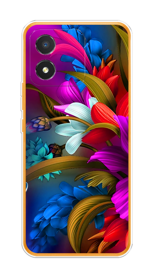 

Чехол на Honor X5 "Фантастические цветы", Фиолетовый;красный;синий, 6120950-2