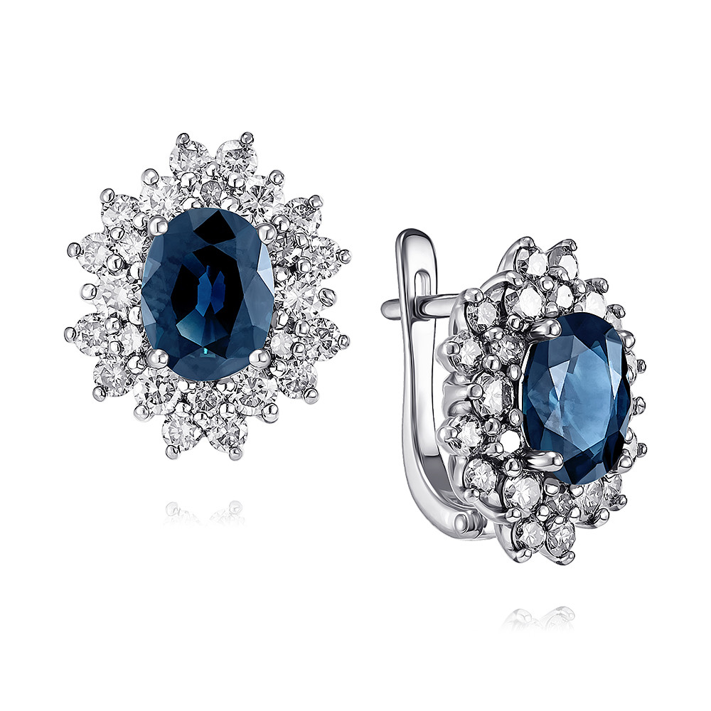 

Серьги из белого золота с сапфиром/бриллиантом ADAMAS 24039889/01-А51ДЧ-432, 24039889/01-А51ДЧ-432