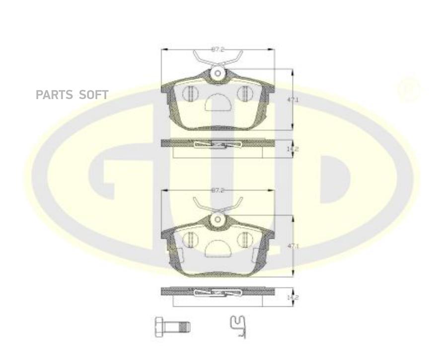 

Тормозные колодки G.U.D. задние gbp060512