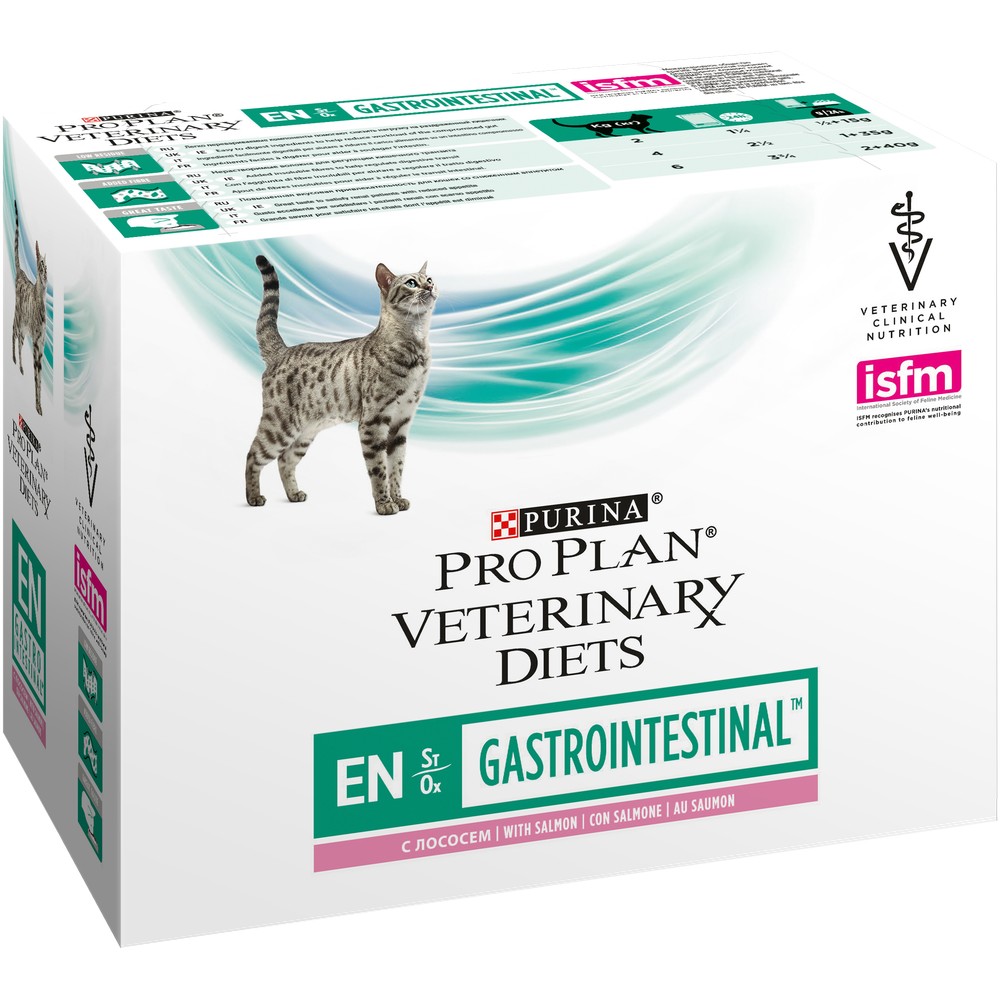 Влажный корм для кошек Pro Plan Veterinary Diets EN St/Ox, лосось, 40шт по 85г