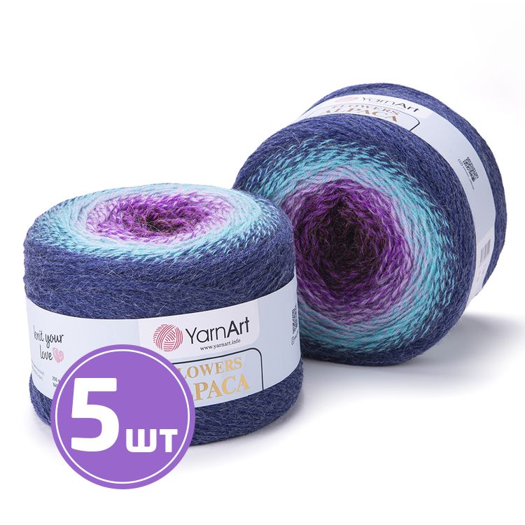 

Пряжа YarnArt Flowers Alpaca 433 мультиколор 5 шт по 250 г, Разноцветный
