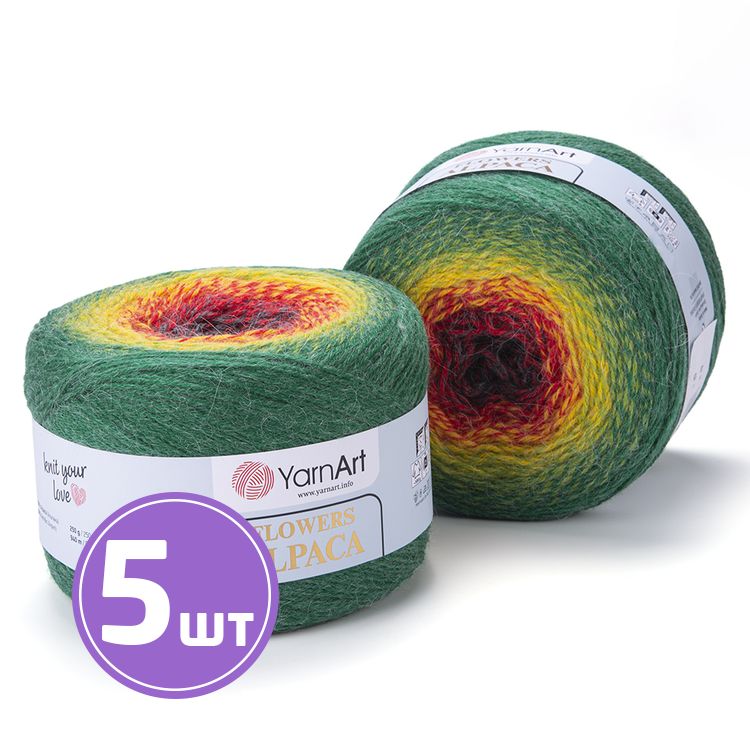 

Пряжа YarnArt Flowers Alpaca 430 мультиколор 5 шт по 250 г, Разноцветный