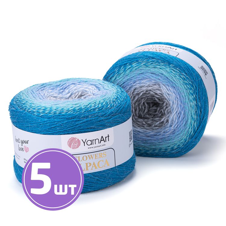 

Пряжа YarnArt Flowers Alpaca 429 мультиколор 5 шт по 250 г, Разноцветный