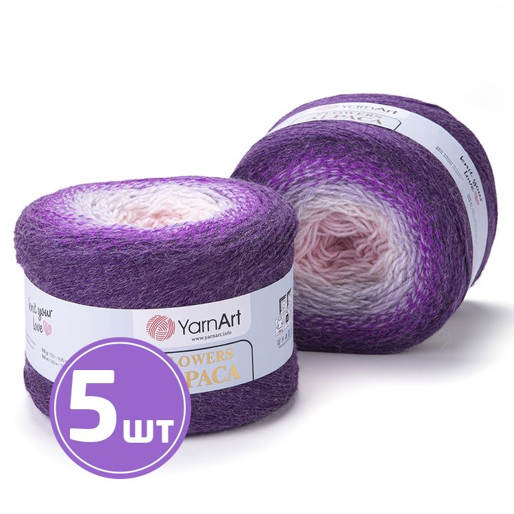

Пряжа YarnArt Flowers Alpaca 427 мультиколор 5 шт по 250 г, Разноцветный