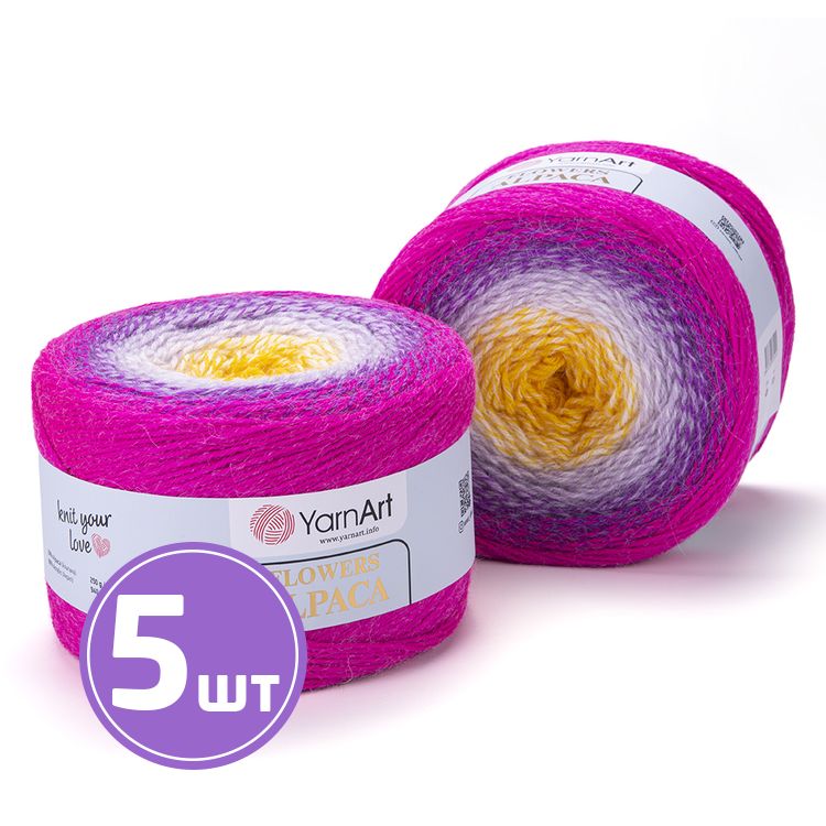 

Пряжа YarnArt Flowers Alpaca 426 мультиколор 5 шт по 250 г, Разноцветный