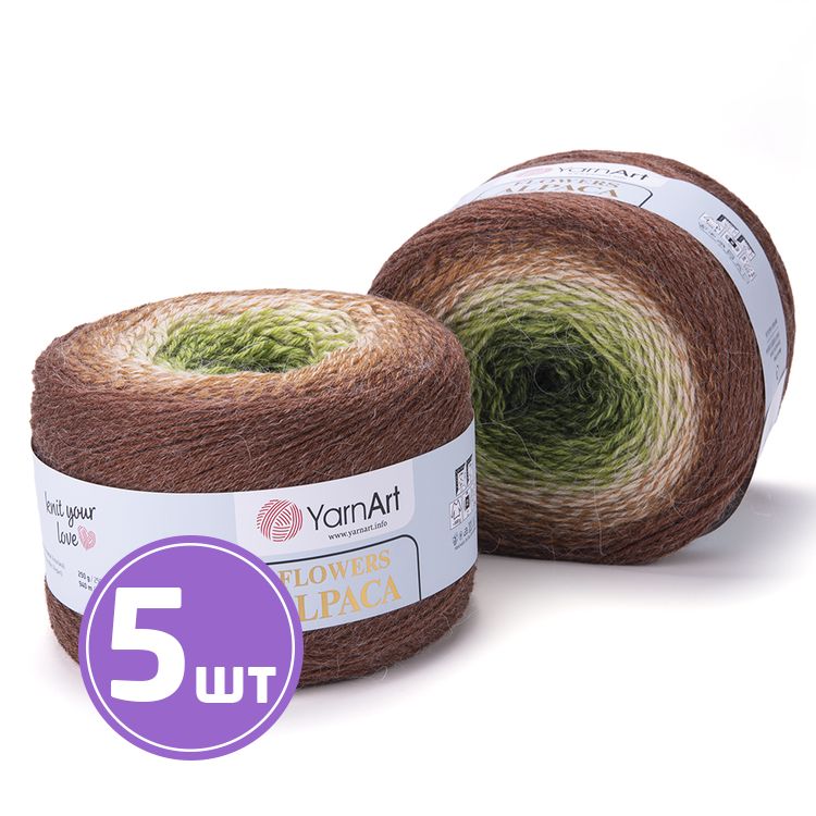 

Пряжа YarnArt Flowers Alpaca 425 мультиколор 5 шт по 250 г, Разноцветный