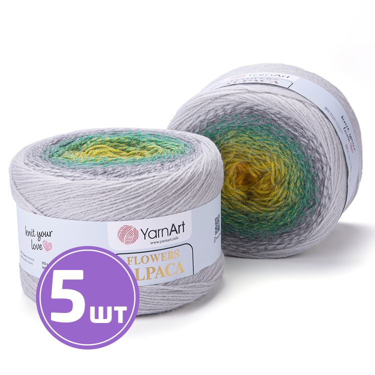 

Пряжа YarnArt Flowers Alpaca 424 мультиколор 5 шт по 250 г, Разноцветный