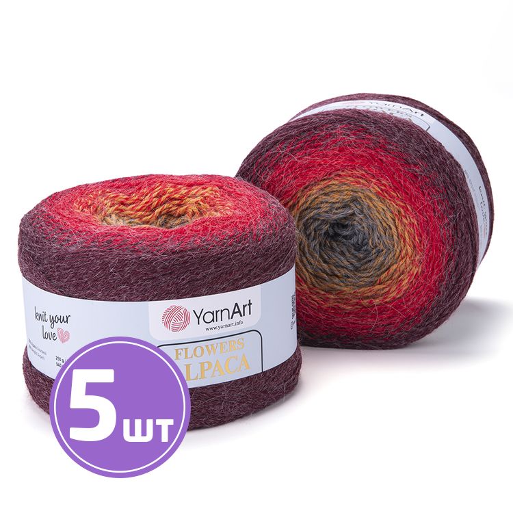 

Пряжа YarnArt Flowers Alpaca 422 мультиколор 5 шт по 250 г, Разноцветный