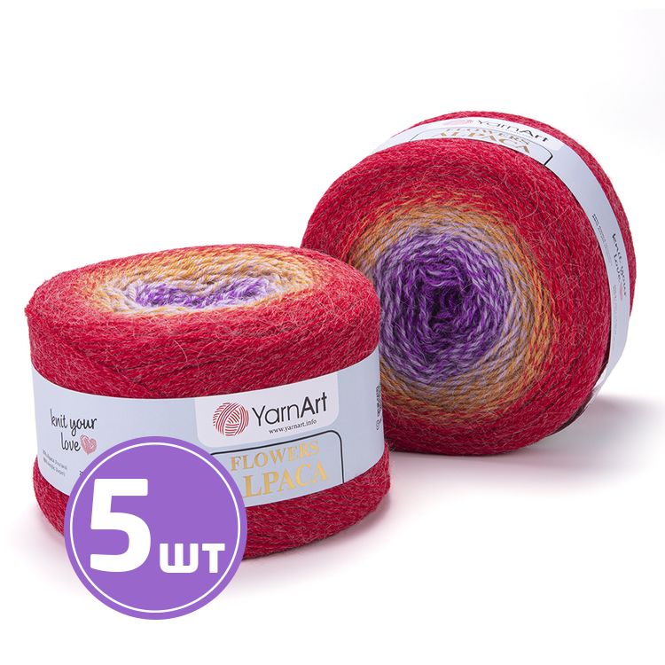 

Пряжа YarnArt Flowers Alpaca 419 мультиколор 5 шт по 250 г, Разноцветный