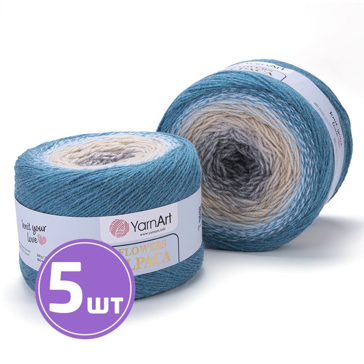 

Пряжа YarnArt Flowers Alpaca 417 мультиколор 5 шт по 250 г, Разноцветный