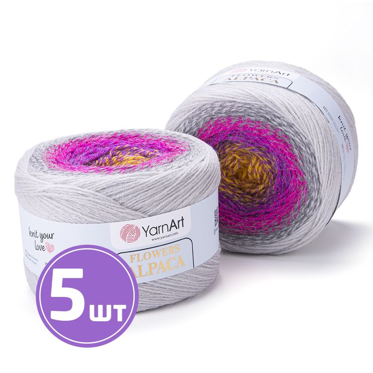 

Пряжа YarnArt Flowers Alpaca 415 мультиколор 5 шт по 250 г, Разноцветный