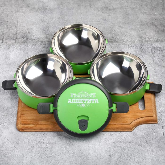 

Ланч - бокс "Приятного аппетита", 3 отделения по 500 мл, 15х15х20 см