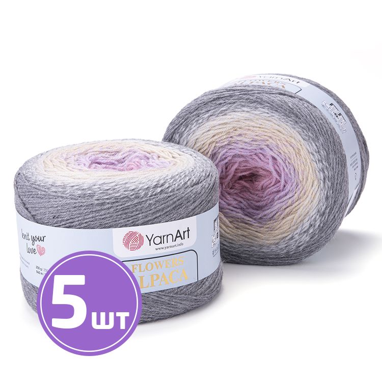 

Пряжа YarnArt Flowers Alpaca 413 мультиколор 5 шт по 250 г, Разноцветный