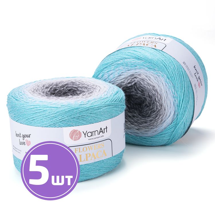 

Пряжа YarnArt Flowers Alpaca 412 мультиколор 5 шт по 250 г, Разноцветный