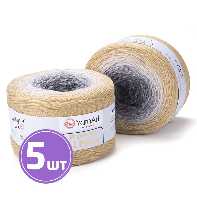 

Пряжа YarnArt Flowers Alpaca 411 мультиколор 5 шт по 250 г, Разноцветный