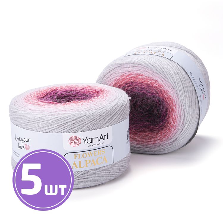 

Пряжа YarnArt Flowers Alpaca 408 мультиколор 5 шт по 250 г, Разноцветный
