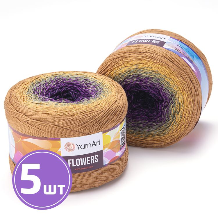 

Пряжа YarnArt Flowers 315 мультиколор 5 шт по 200 г, Разноцветный