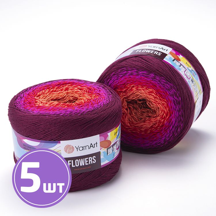 

Пряжа YarnArt Flowers 310 мультиколор 5 шт по 200 г, Разноцветный