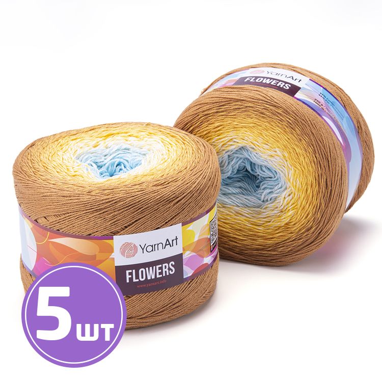 

Пряжа YarnArt Flowers 309 мультиколор 5 шт по 200 г, Разноцветный
