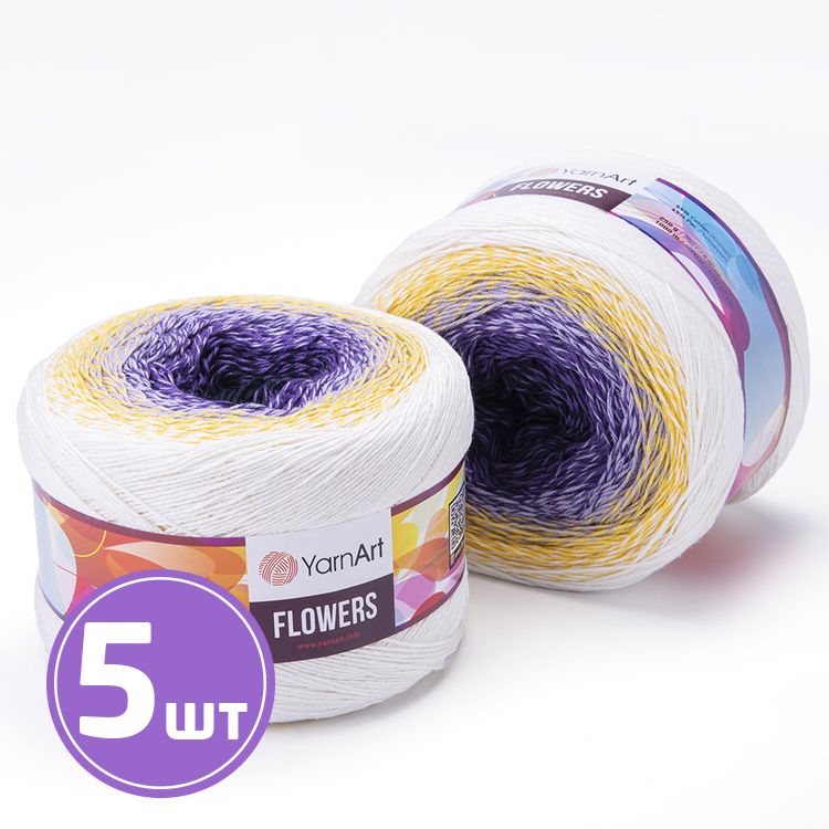 

Пряжа YarnArt Flowers 307 мультиколор 5 шт по 200 г, Разноцветный