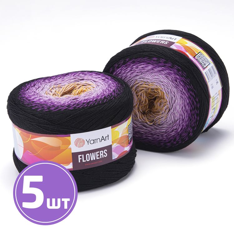 

Пряжа YarnArt Flowers 303 мультиколор 5 шт по 200 г, Разноцветный