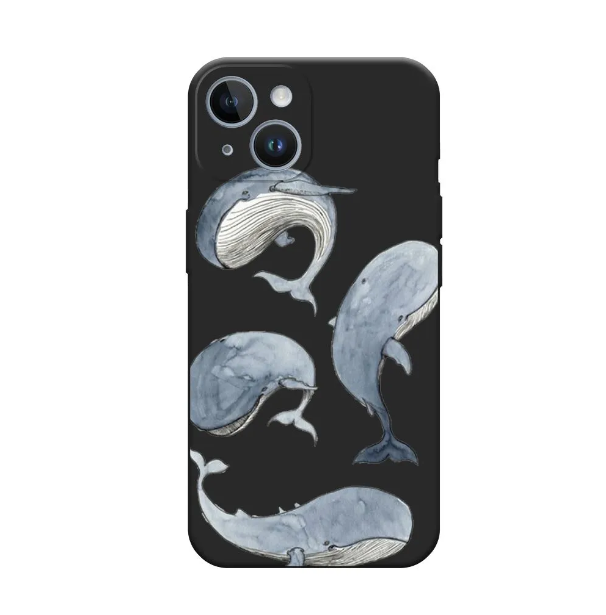 

Чехол Awog на Apple iPhone 14 / Айфон 14 "Киты", Черный, 15152-1