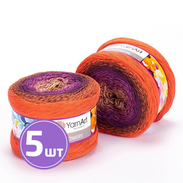 

Пряжа YarnArt Flowers 295 мультиколор 5 шт по 250 г, Разноцветный