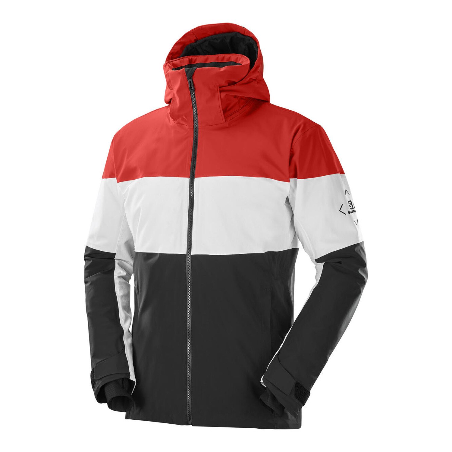 фото Куртка salomon slalom jacket m, black/white/goji berry, xl int