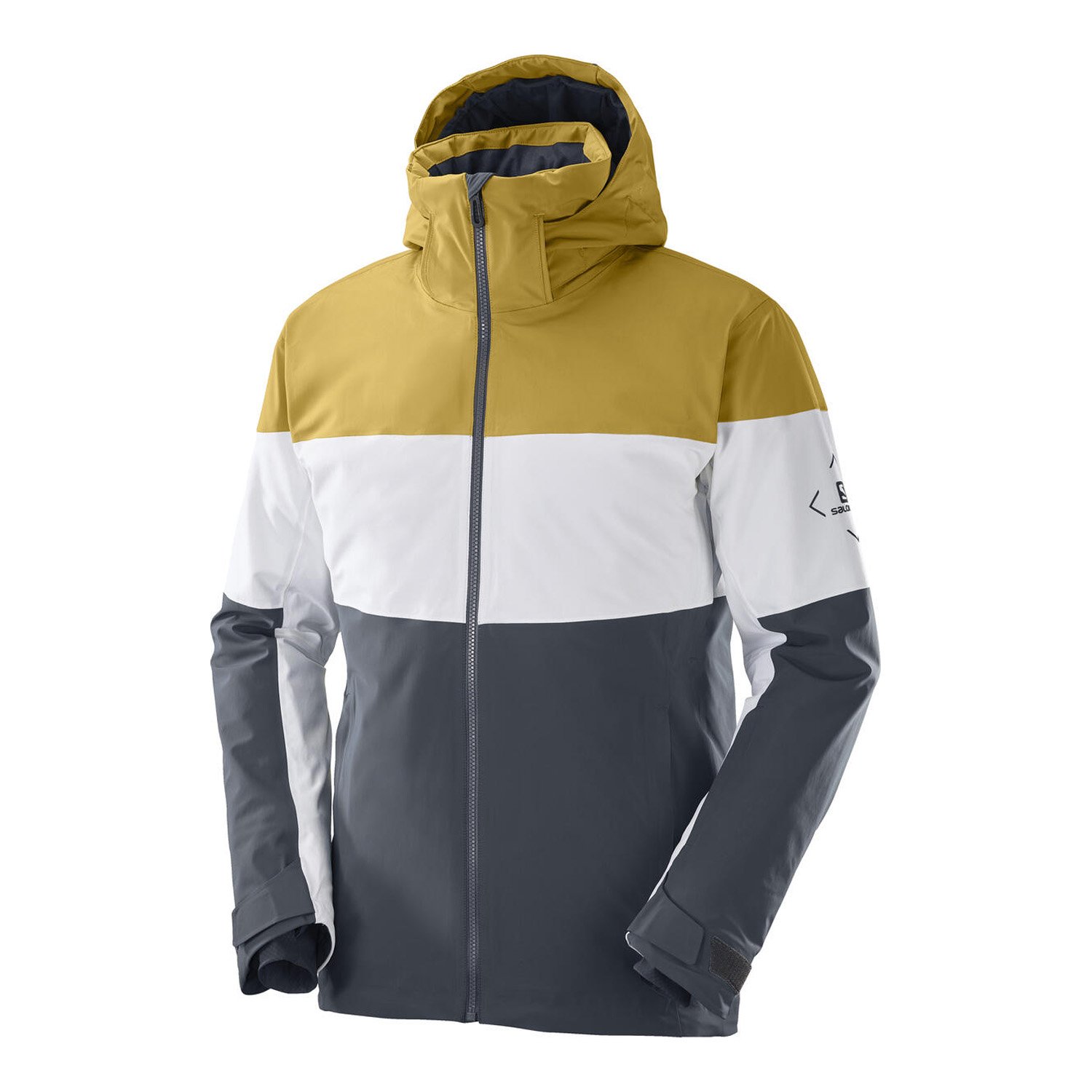 фото Куртка salomon slalom jacket m, ebony/white/cumin, xl int