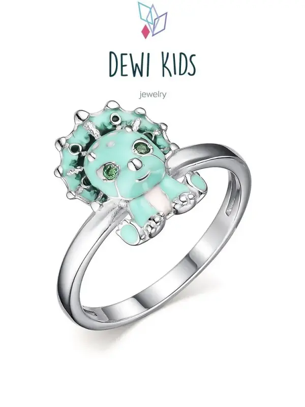 Кольцо из серебра р.13 DEWI KIDS 901012101, эмаль/фианит