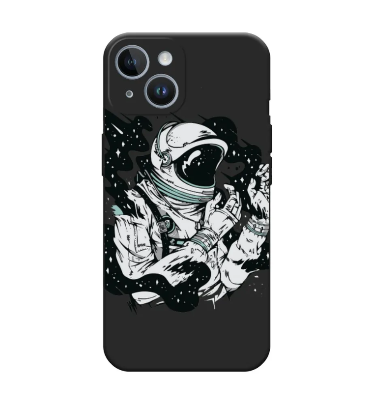 

Чехол Awog на Apple iPhone 14 / Айфон 14 "Космонавт арт", Черный, 15152-1