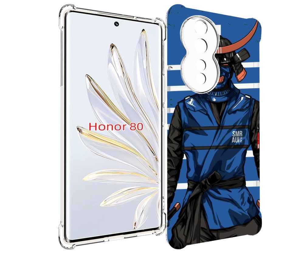 

Чехол MyPads самурай в синей форме для Honor 80, Прозрачный, Tocco