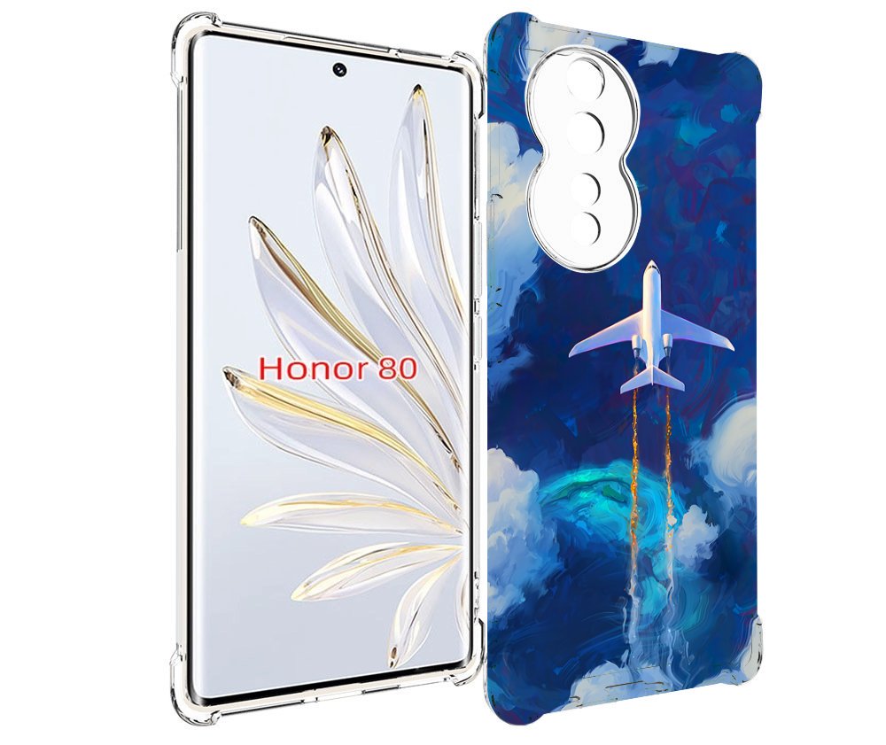 

Чехол MyPads самолет-в-небе-рисунок для Honor 80, Прозрачный, Tocco