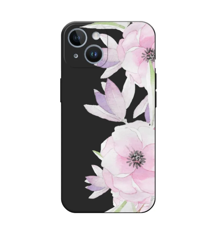 

Чехол Awog на Apple iPhone 14 / Айфон 14 "Нежные анемоны", Черный;розовый, 15152-1