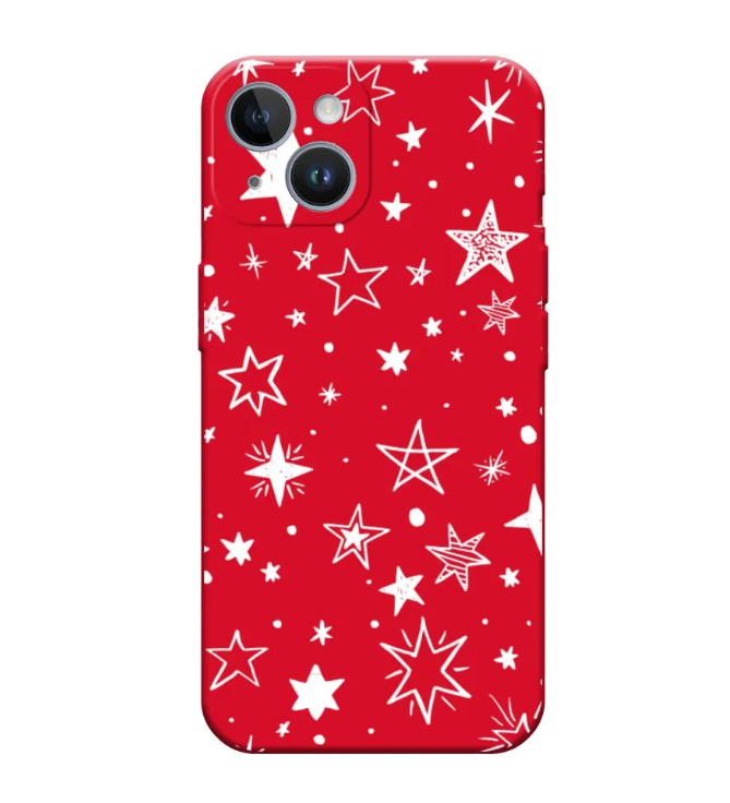 

Чехол Awog на Apple iPhone 14 / Айфон 14 "Звездочки графика белая", Красный, 15152-1