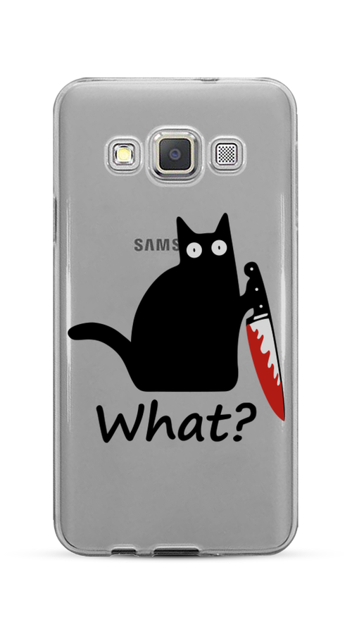 

Чехол на Samsung Galaxy A3 "Котик с ножом", Черный;красный, 20150-6