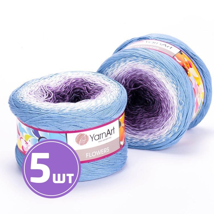 

Пряжа YarnArt Flowers 264 мультиколор 5 шт по 250 г, Разноцветный