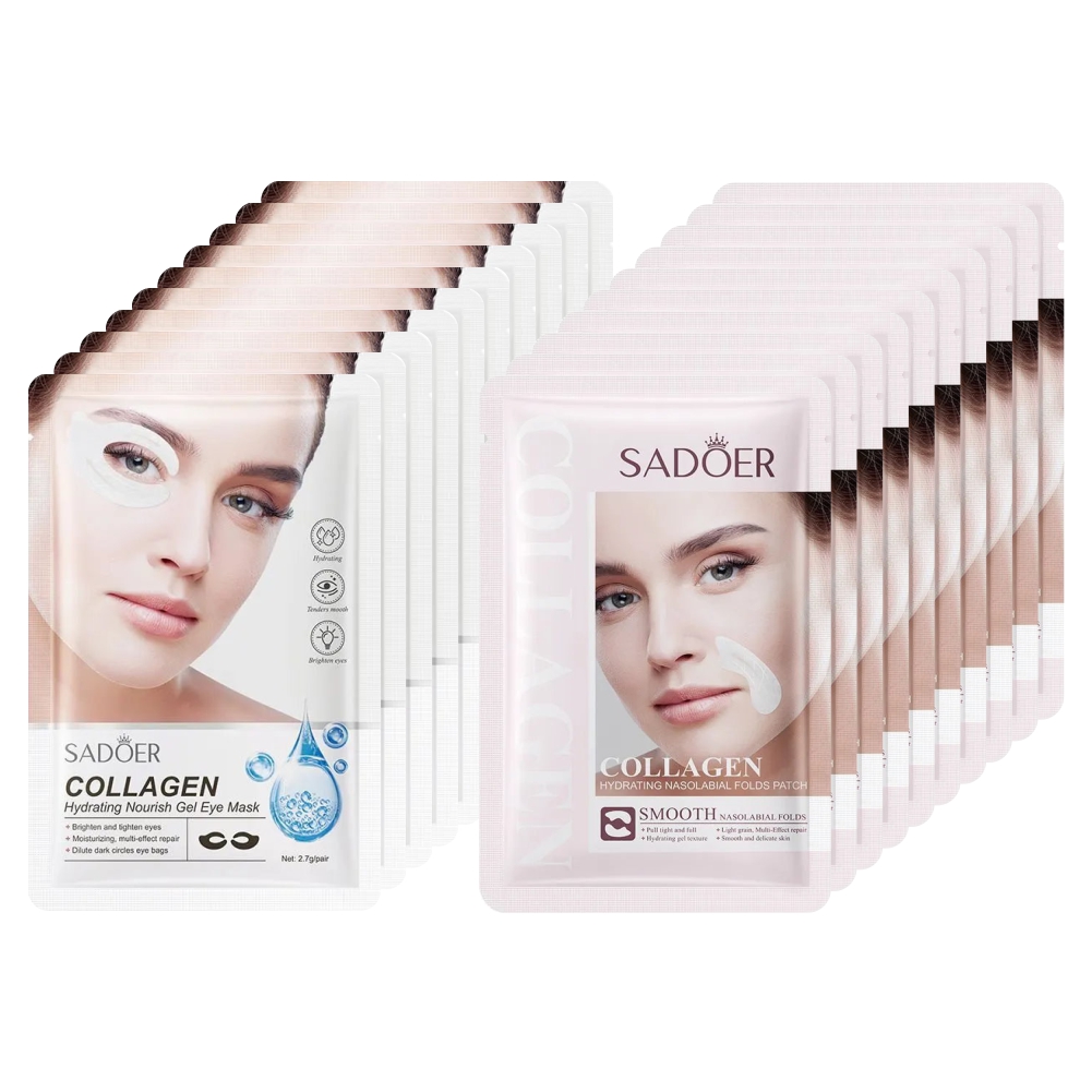 Набор Патчей Sadoer для кожи вокруг глаз и для носогубных складок 27 г 20 шт shiseido набор с питательным кремом разглаживающим морщины benefiance